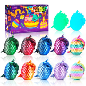 Impossmaker dragon egg opened to reveal a colorful mini dragon for play