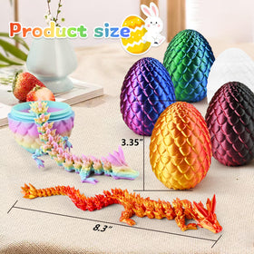 Impossmaker Easter dragon eggs articulated crystal dragon, poseable display piece for desk or shelf