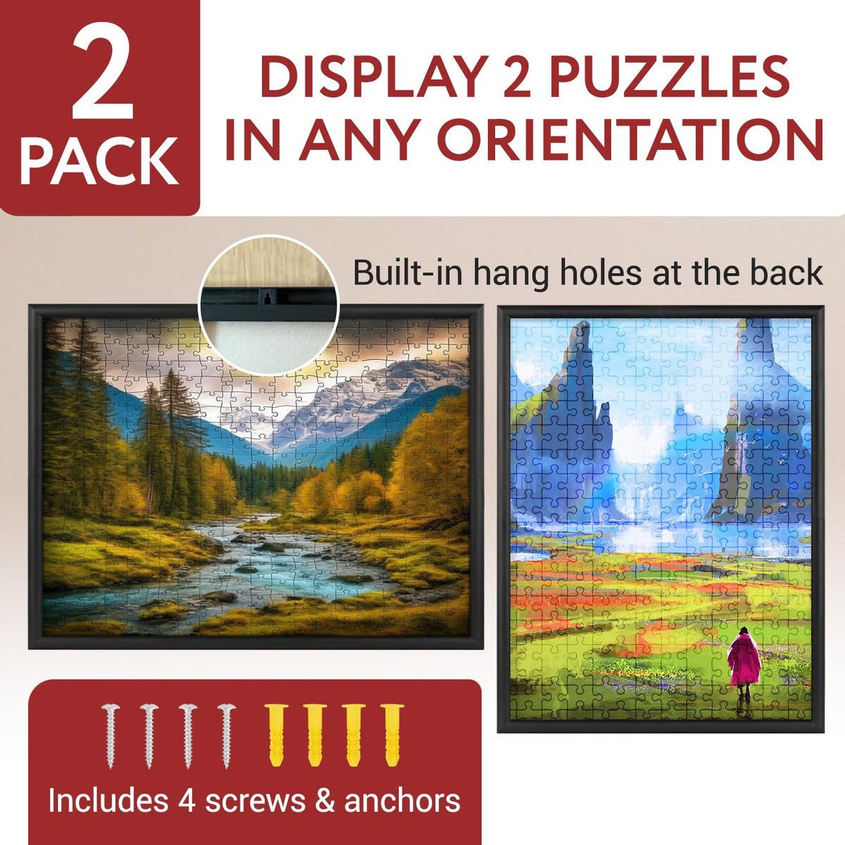 IMPRESA glare-free design preserves colors and clarity of puzzles