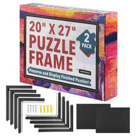 IMPRESA puzzle display frame 2-pack black for 1000-piece puzzles on wall
