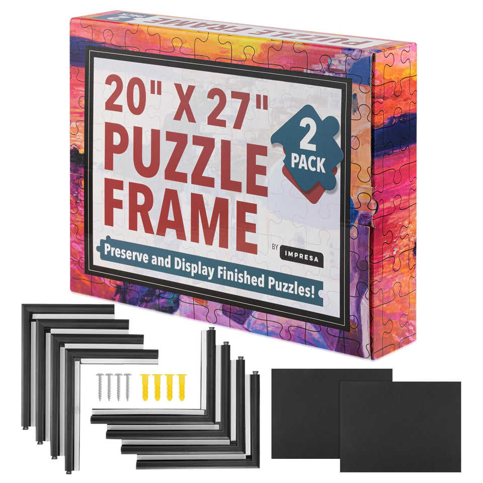 IMPRESA puzzle display frame 2-pack black for 1000-piece puzzles on wall