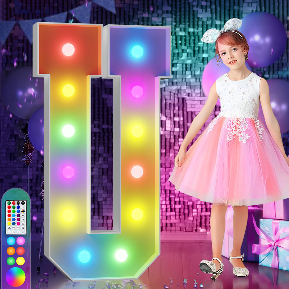 imprsv 4ft color marquee letters U glow for events and photos