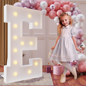 imprsv 4ft marquee letter E with frame, ideal party centerpiece.