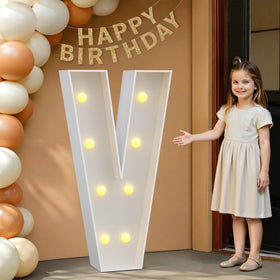 imprsv 4 ft marquee number 6 backdrop with warm LEDs for festive birthday scenes.