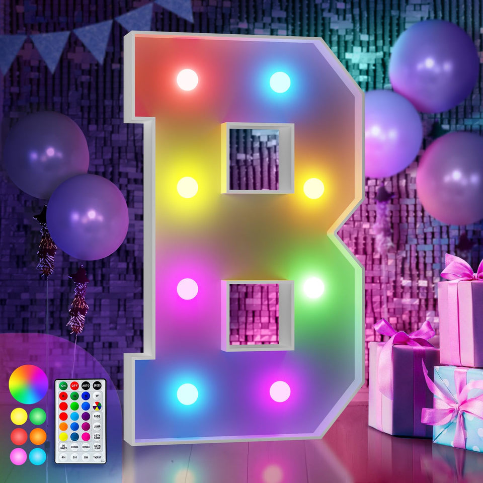 Imprsv colorful marquee letters with remote for easy color control at parties