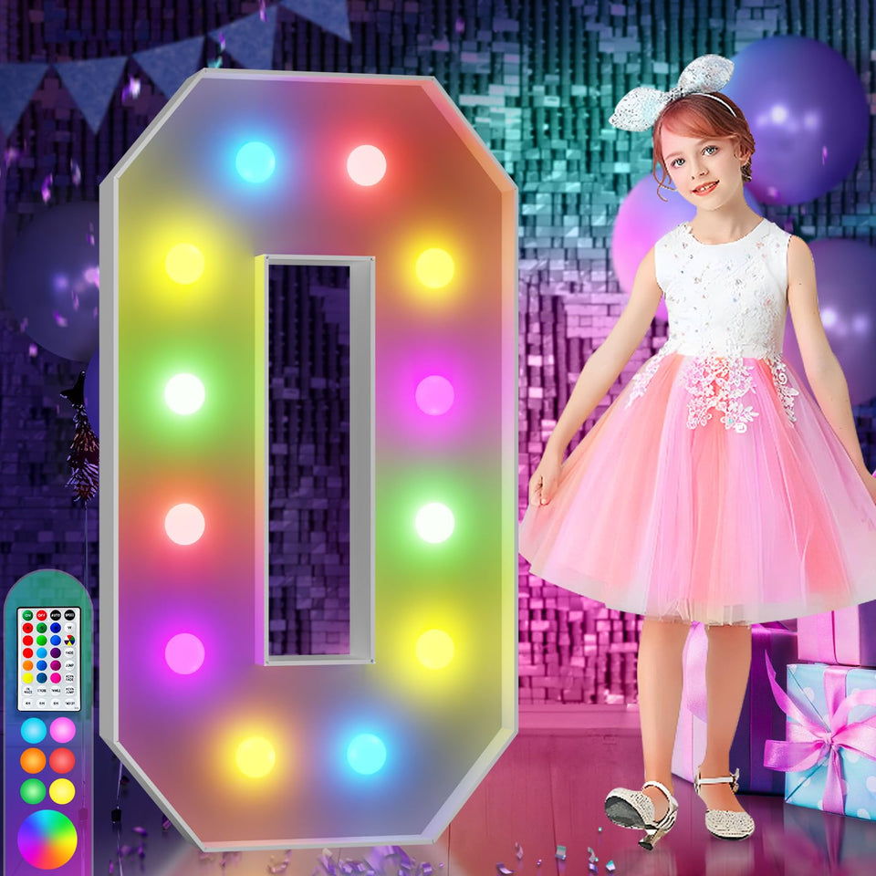imprsv 4ft marquee letter O with remote for vibrant party lighting.
