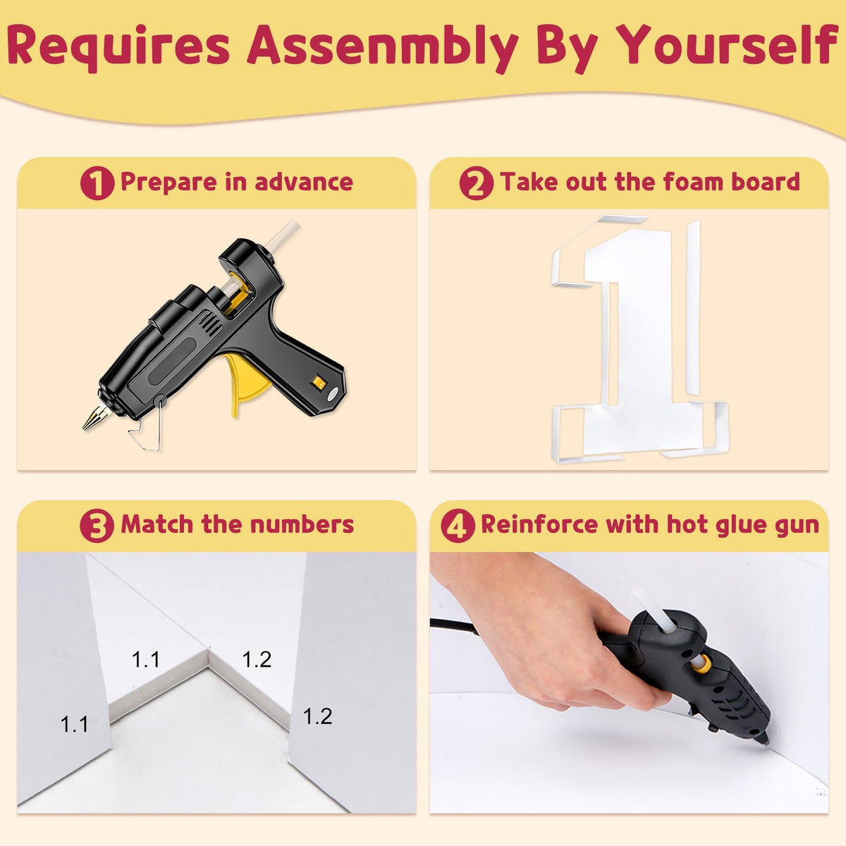 imprsv marquee number assembly guide simplifies setup and saves prep time.