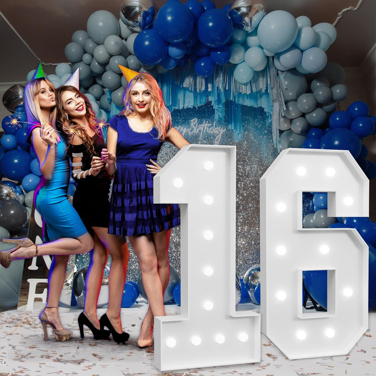imprsv marquee numbers party backdrop 16 offers a memorable centerpiece