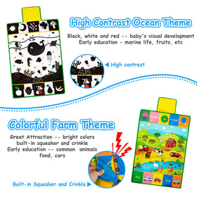 Inbeby High-Contrast Patterns engage newborns' visual tracking and focus.