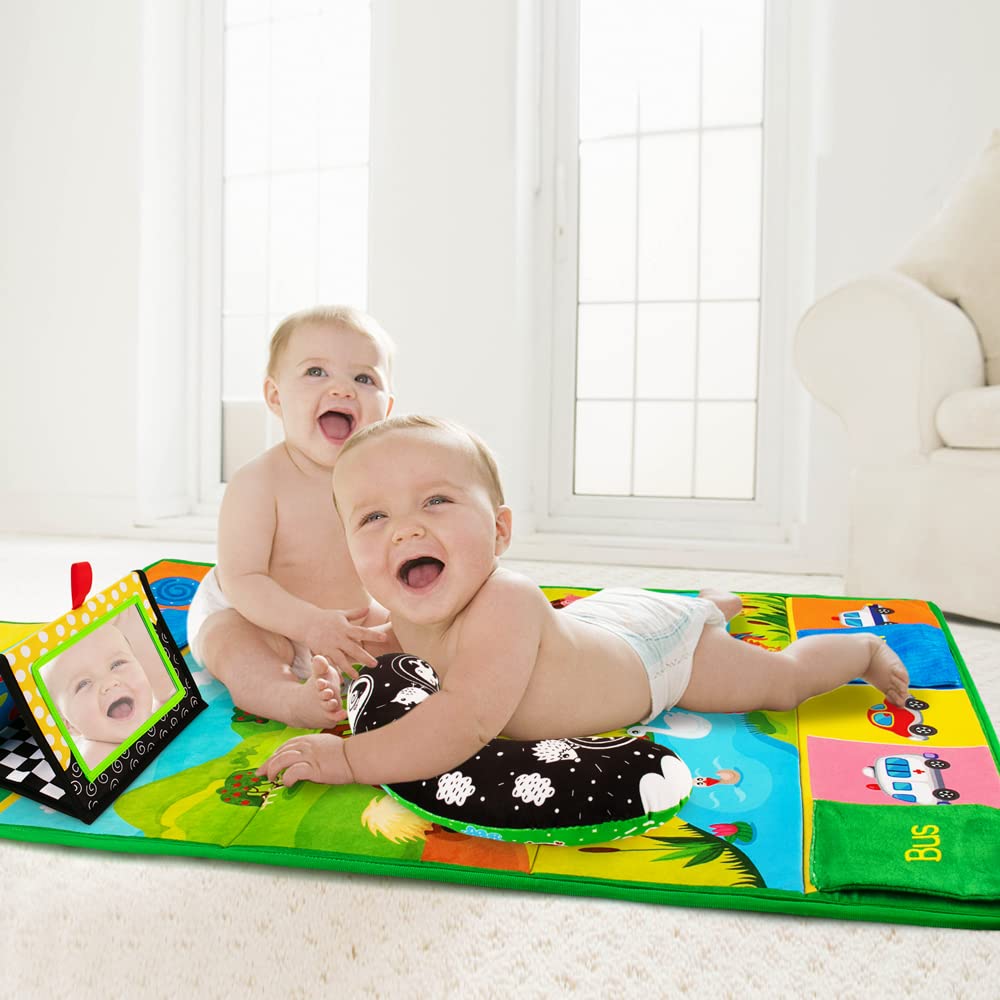 Inbeby Tummy Time Mat with high-contrast patterns supports visual development.