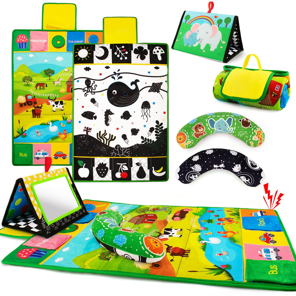 Inbeby Tummy Time Mirror promotes self-awareness during floor play.
