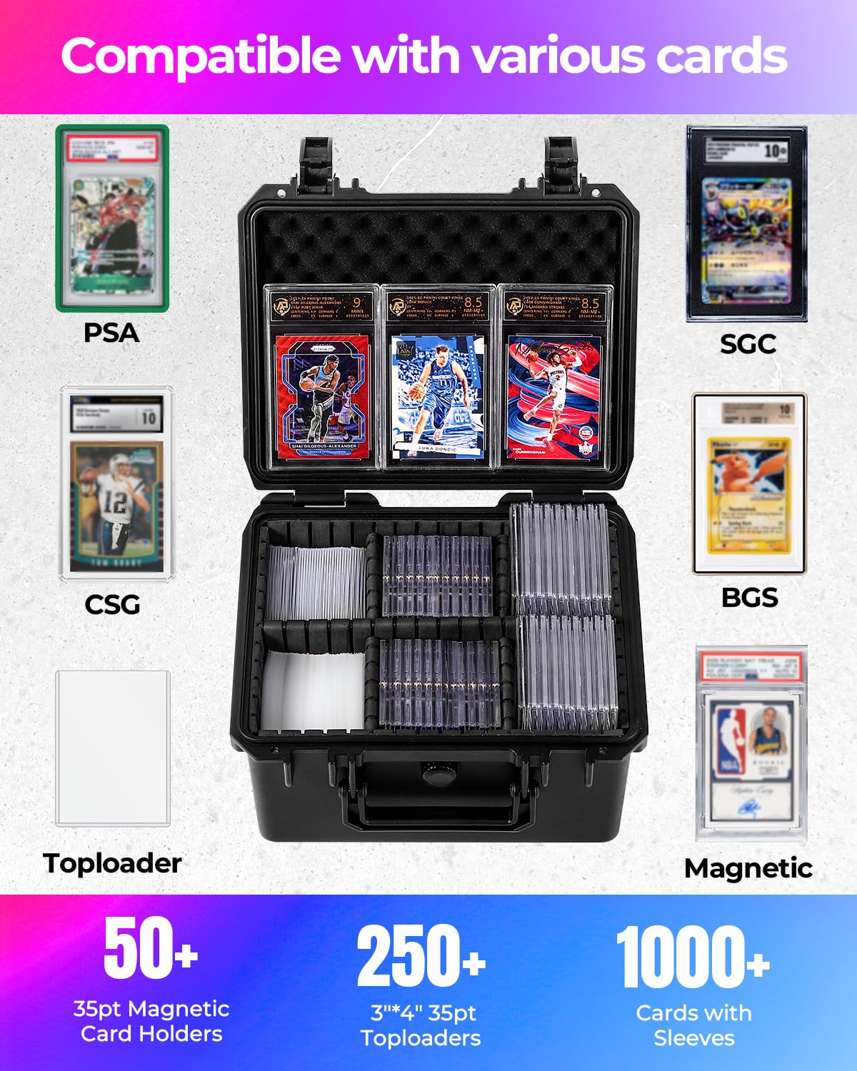 INCHOICASES card case travel-ready design with secure latch for on-the-go collectors
