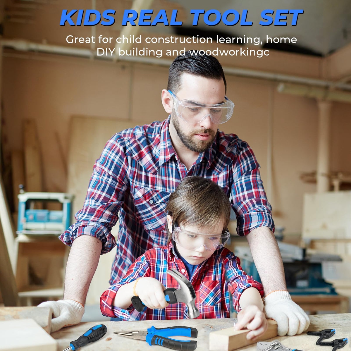 INCLY 24 PCS kids tool set pliers enables simple grip and manipulation tasks.