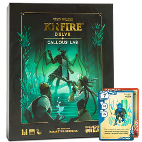 Incredible Dream Kinfire Delve Callous Lab cards laid out for solo or co-op play.