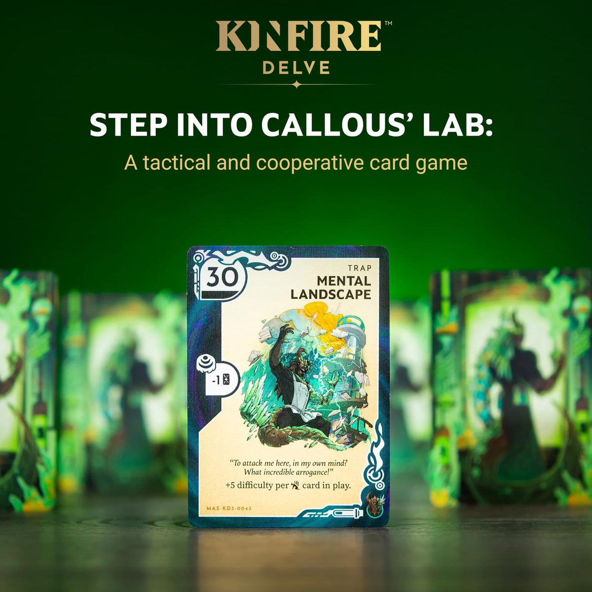 Kinfire Delve dice and Seeker cards heighten tense color-matching battles.