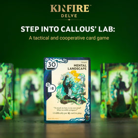 Kinfire Delve dice and Seeker cards heighten tense color-matching battles.