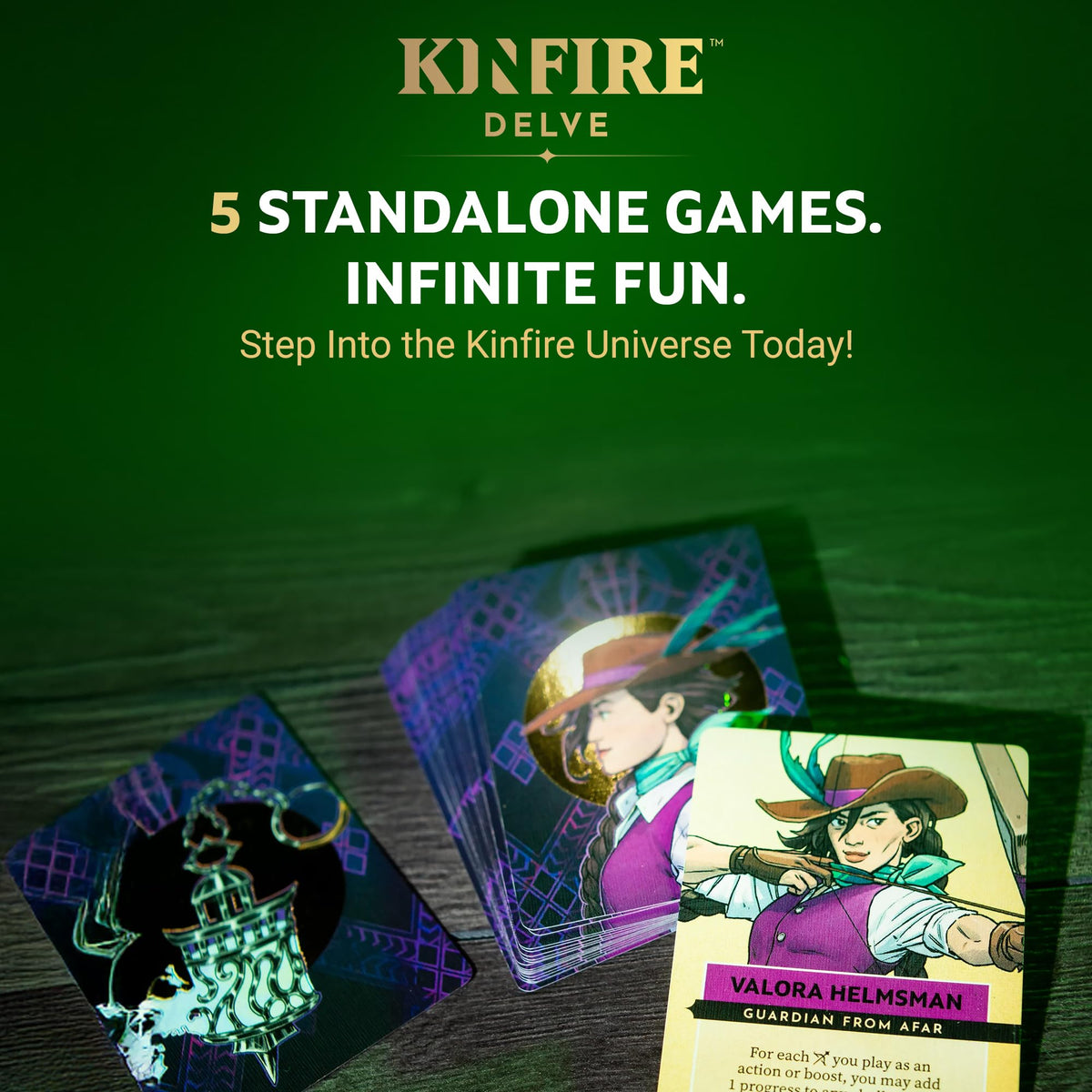 Kinfire Delve expansion-ready design supports up to four players for deeper adventures.