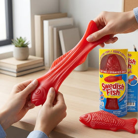 Incredible Group Swedish Fish scented squishy official licensing logo, ideal for display.
