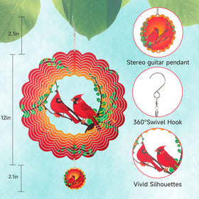 INCROYDAY Cardinal Wind Spinner UV printing resists fading for long-lasting color