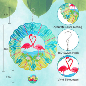 INCROYDAY Flamingo Wind Spinner with adjustable angle for motion control