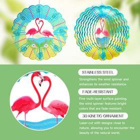 INCROYDAY Flamingo Wind Spinner showing UV-printed, fade-resistant colors