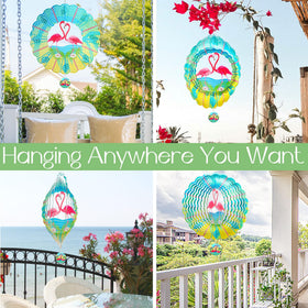 INCROYDAY Flamingo Wind Spinner highlighting waterproof color and shine