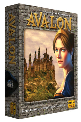 Indie Boards & Cards Resistance Avalon packaging showcases a travel-friendly box for game nights.