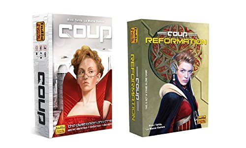 Indie Boards and Cards Coup bundle box front for quick setup and intense social deduction play