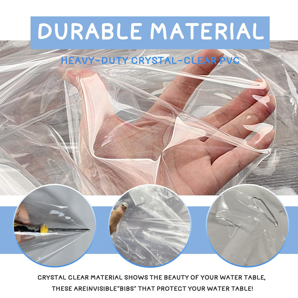 IndigoTempest9 transparent PVC design keeps visibility while guarding contents.