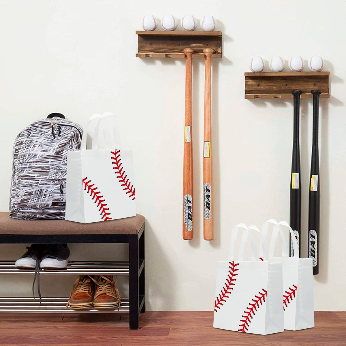 Infankey baseball pattern print on non-woven bag for gifts
