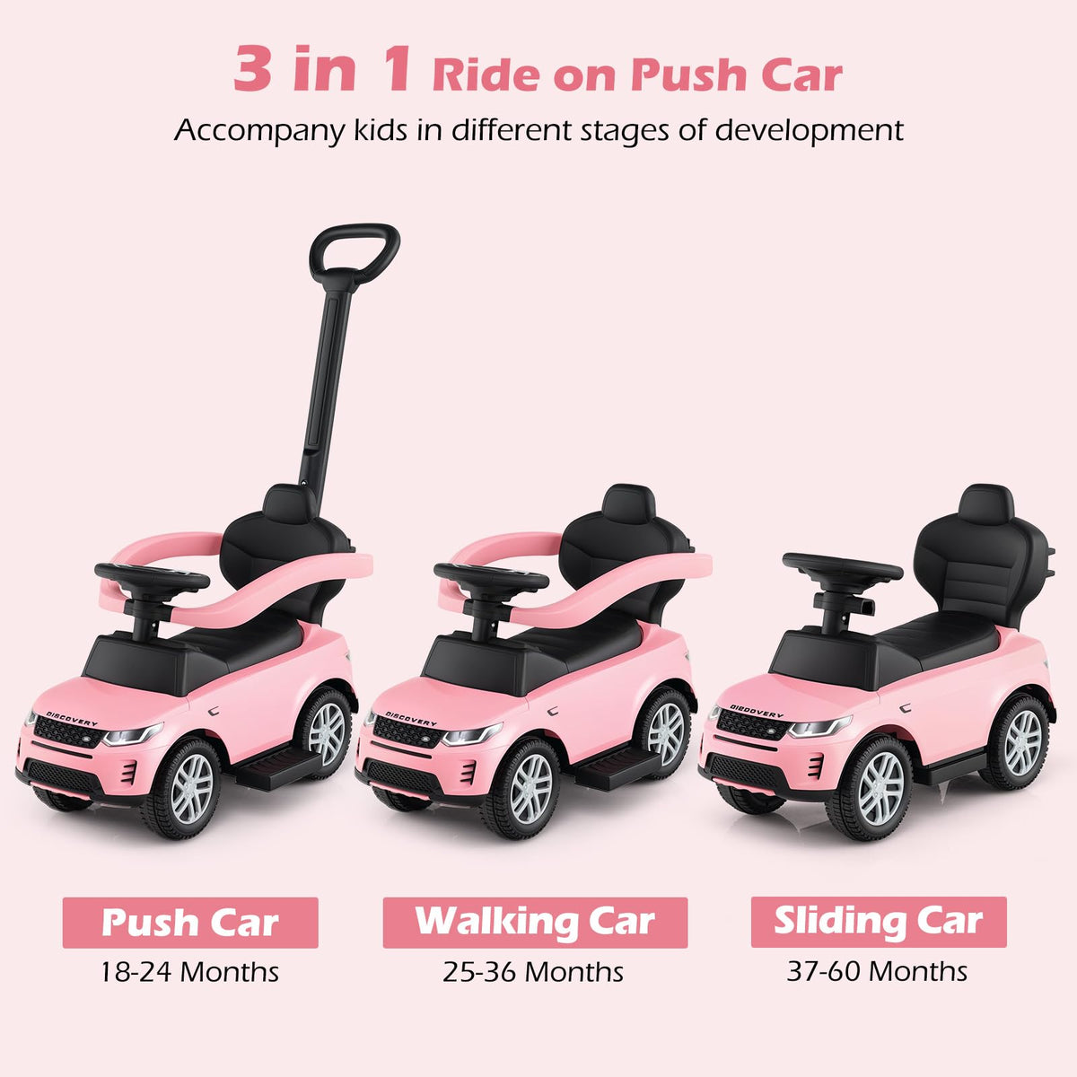 INFANS 3-in-1 push car models show adaptable configurations for growing toddlers.