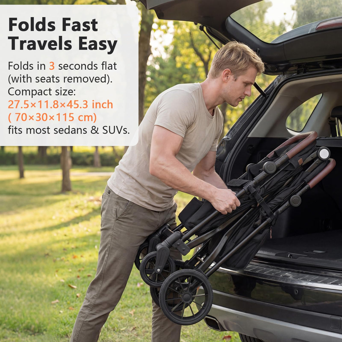 INFANS 4-seater wagon 5-point harness securing children during outings