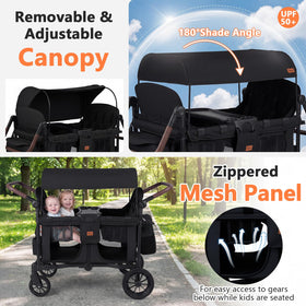 INFANS 4-seater wagon dual-handle adjustment for different caregiver heights
