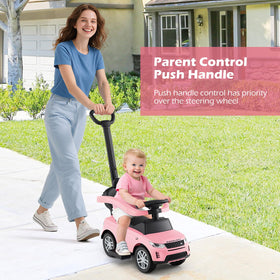INFANS licensed push car side view highlights sturdy frame for safe, fun rides.