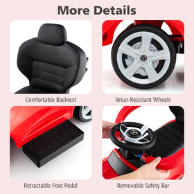 INFANS Mercedes-Benz canopy adjustment highlights kid comfort.