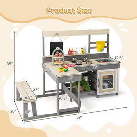 INFANS Mud Kitchen easy assembly and cleaning with a damp cloth