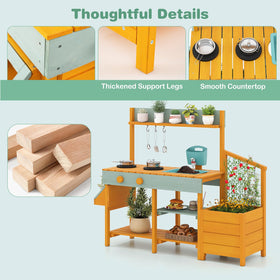 INFANS mud kitchen lower shelf stores larger items after play
