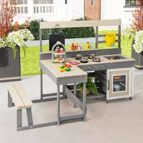 INFANS Mud Kitchen safety features rounded edges for kid safety