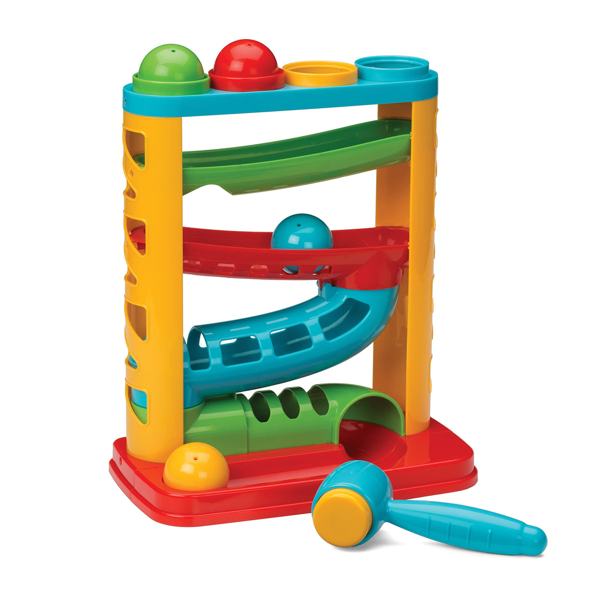 Infantino Bop & Drop Ball Tower ball slots with colors for color matching play