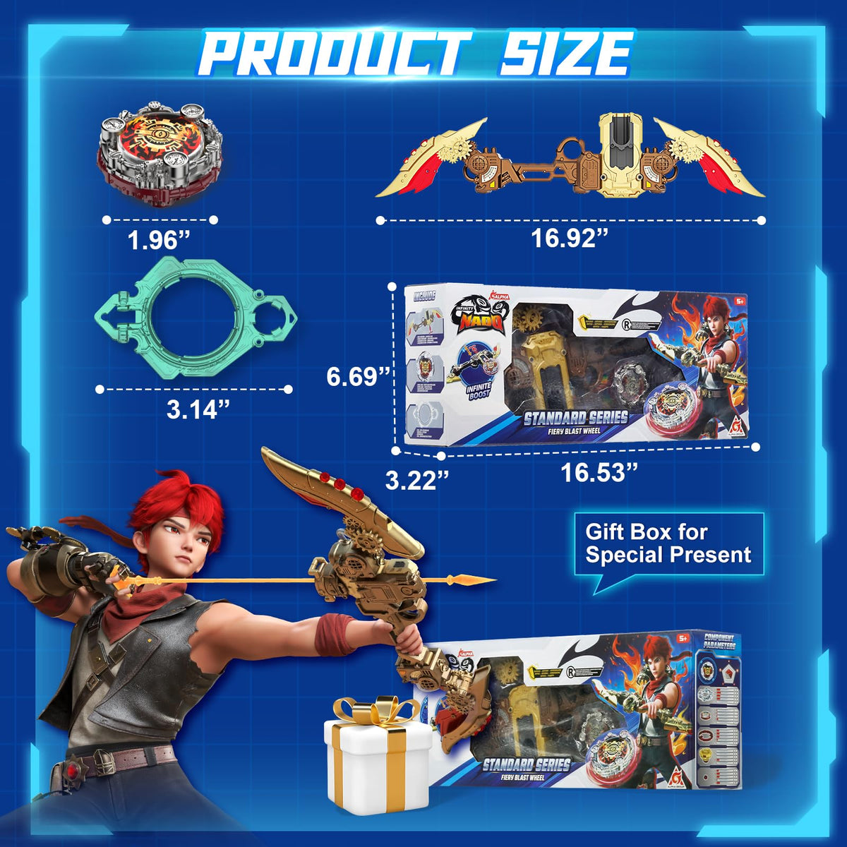 Infinity Nado S7 fiery-blast-wheel displaying vibrant spin and impact