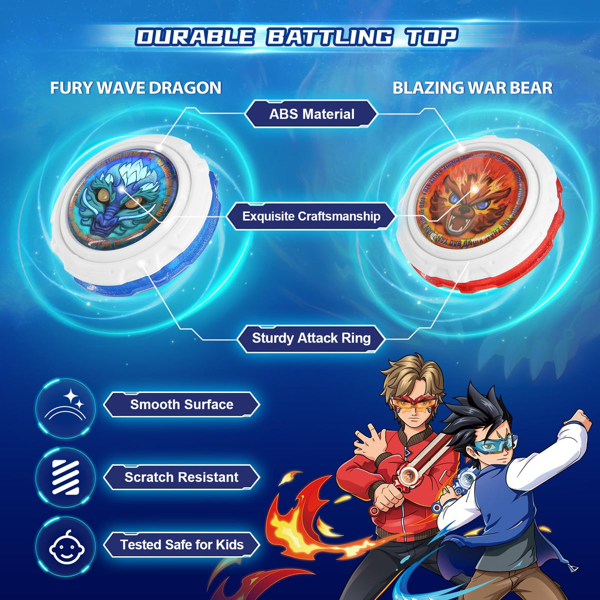 Infinity Nado spinning top collection with fast spins and control