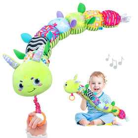 Infinno Caterpillar Green front view, soothing sensory toy for newborns