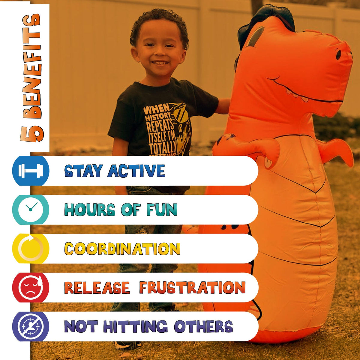 Inflatable Dudes suitable for ages 3-11 during active play.
