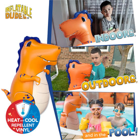 Inflatable Dudes sand-filled base provides stability during punches.