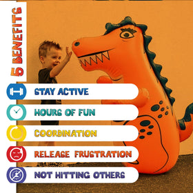 Inflatable Dudes durable vinyl construction withstands vigorous punches.
