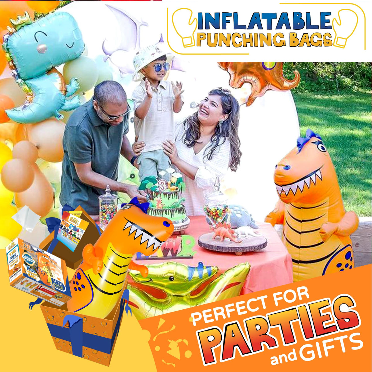 Inflatable Dudes kids boxing bag supports dynamic play and motor skills.