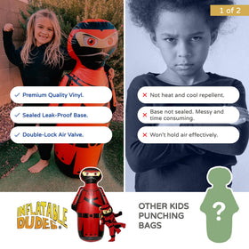 Inflatable Dudes Ninja Toy 47 inches—suitable for ages three to eleven.