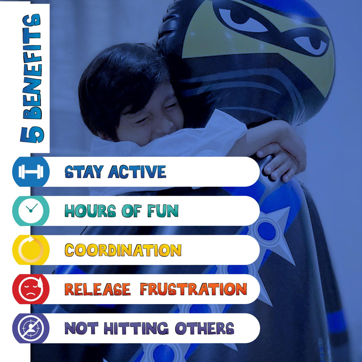 Inflatable Dudes Ninja Toy 47-inch multi-use kids toy for active play.