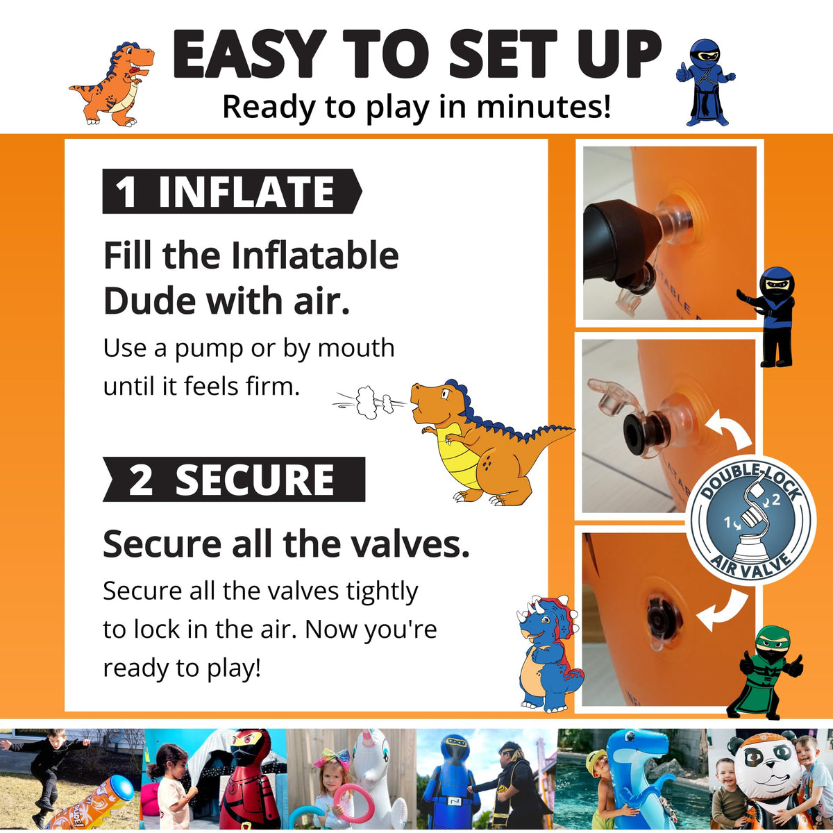 Inflatable Dudes Panda 47-inch durable vinyl for rough play