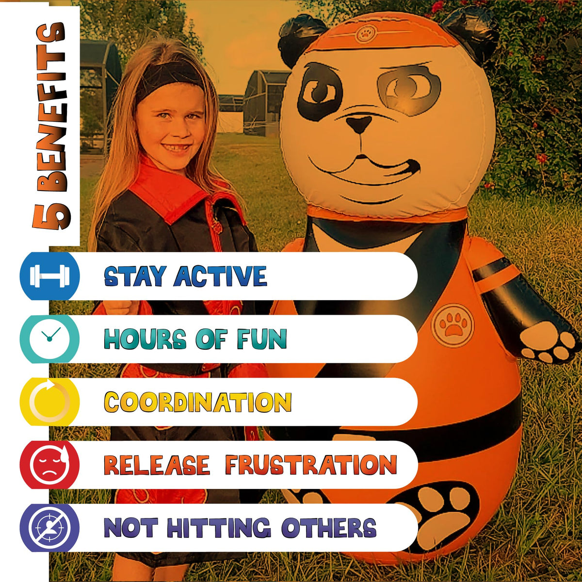 Inflatable Dudes Panda 47-inch quick setup for fast playtime